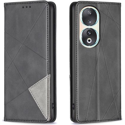 Mobigear Rhombus Slim HONOR 90 Plånboksfodral - Svart