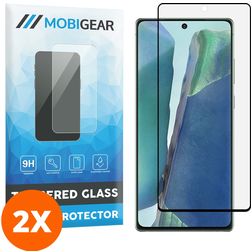 Mobigear Curved Samsung Galaxy Note 20 Vidro temperado Película de ecrã - Compatível com capas - Preto (Pack de 2)