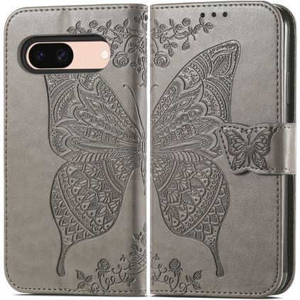 Mobigear Butterfly Google Pixel 8a Plånboksfodral med sedelfack - Grå