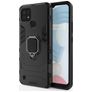 Mobigear Armor Ring Realme C21 Tvrdý plast Zadní kryt odolný proti nárazům s prstýnkem - Černá