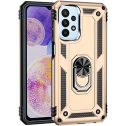 Mobigear Armor Ring Samsung Galaxy A23 Fodral Hårdplast Skal Stötsäkert med ringhållare - Guld