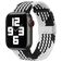 Mobigear Braided Correa Nylon Cierre de clip para Apple Watch - 49/46/45/44 mm - Negro / Blanco