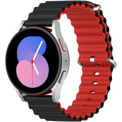 Mobigear Ocean Silikon Smartwatch Armband Spänne - 22 mm - Svart / Röd