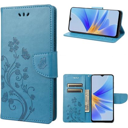 Mobigear Flowers OPPO A17 Capa livro Carteira - Azul