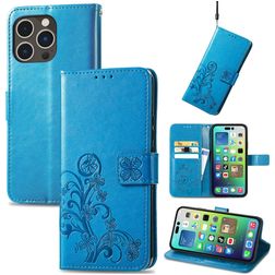 Mobigear Clover iPhone 15 Pro Funda tipo libro Cartera - Azul