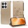 Mobigear Flowers Xiaomi 14T Pro Cover a libro portafoglio - Oro