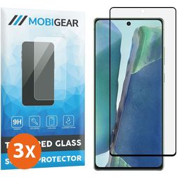 Mobigear Curved Samsung Galaxy Note 20 Vetro Protezione schermo - Compatibile con le cover - Nero (confezione da 3)