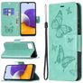 Mobigear Butterfly Samsung Galaxy A22 5G Wallet case - Turquoise