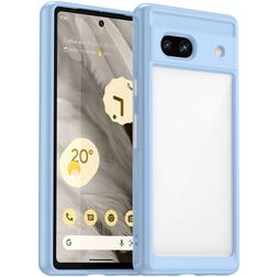 Mobigear Crystal Google Pixel 7a Tvrdý plast Zadní kryt - Průhledná / Modrá