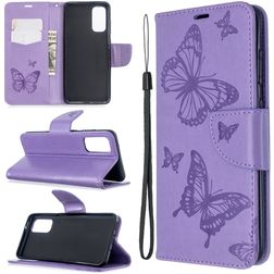 Mobigear Butterfly Samsung Galaxy S20 Wallet case - Purple