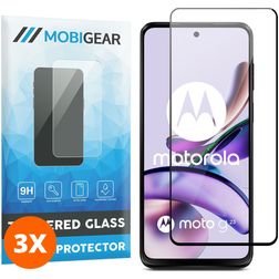 Mobigear Premium Motorola Moto G23 Tempered Glass Screen Protector - Case Friendly - Black (3-Pack)