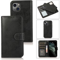 Mobigear Wallet iPhone 15 2-in-1-lompakkokotelo irrotettavalla kuorella + Setelitasku - Musta