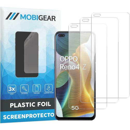 Mobigear OPPO Reno 4 Z 5G Protector de pantalla Film - Compatible con fundas (pack de 3)