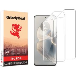 GrizzlyCoat Motorola Edge 50 Pro Hidrogel TPU Película de ecrã - Compatível com capas (Pack de 2)