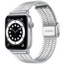 Mobigear Kopenhagen Ocelový řemínek Apple Watch Řemínek Zaklapávací spona - 42/41/40/38 mm - Stříbrná