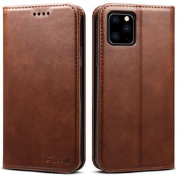 Suteni Art iPhone 11 Pro Etui z klapką typu portfel - Brązowy