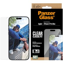PanzerGlass Classic Fit iPhone 17 Pro Max Vidro temperado Película de ecrã - Compatível com capas