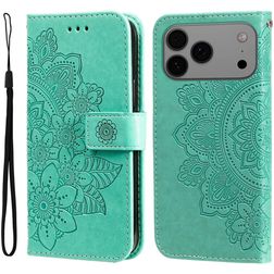 Mobigear Flowers iPhone 17 Pro Max Wallet case - Green