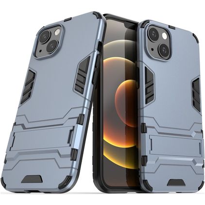 Mobigear Armor Stand iPhone 13 Kova Suojakuori Iskunkestävä + Teline - Sininen