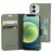 Mobiparts Classic Wallet iPhone 12 Mini Pungetui med Seddelrum - Stone Green