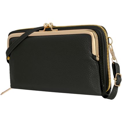 Antonio Fonzo Crossbody Clutch Snap Puhelinlaukku - Large - Musta
