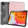 Mutural Tri-Fold Tough iPad Pro 12,9 polegadas (2022) Capa livro + Suporte para caneta stylus - Preto / Rosa dourado