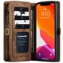 CaseMe 008 iPhone 12 Mini Funda tipo libro 2 en 1 con carcasa extraíble Cartera - Marrón