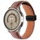 Mobigear Stitched Læder Smartwatch Urrem Magnetlås - 22 mm - Brun