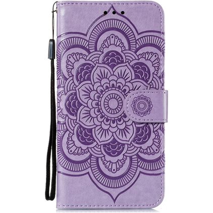 Mobigear Mandala Google Pixel 4a 5G Lompakkokotelo + Setelitasku - Violetti