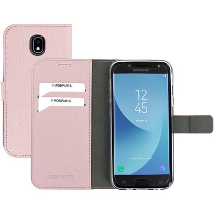 Mobiparts Saffiano Wallet Samsung Galaxy J5 (2017) Plånboksfodral med sedelfack - Rosa