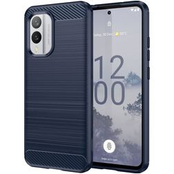Mobigear Brushed Slim Nokia X30 TPU flexível Capa traseira - Azul