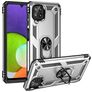 Mobigear Armor Ring Samsung Galaxy A22 4G Fodral Hårdplast Skal Stötsäkert med ringhållare - Silver