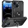 Mobigear Armor Ring iPhone 15 Plástico rígido Capa traseira Antichoque com anel - Preto