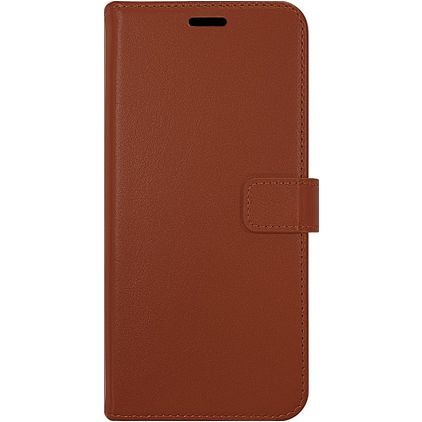 Valenta Gel Skin iPhone 14 Plus Aito nahka Lompakkokotelo + Setelitasku - Ruskea