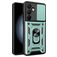 Mobigear Armor Ring Cam Slide Samsung Galaxy S24 FE Hardcase Etui plecki Wstrząsoodporne z pierścieniem i przesuwaną osłoną aparatu - Zielony