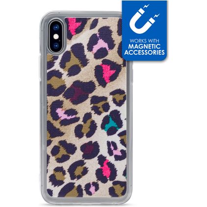My Style Magneta iPhone XS TPU flexible Carcasa - Leopard