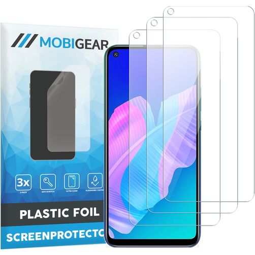 Mobigear Huawei P40 Lite Película de ecrã em plástico - Compatível com capas (Pack de 3)