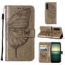 Mobigear Butterfly Sony Xperia 1 IV Plånboksfodral med sedelfack - Grå