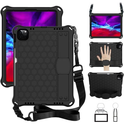 Mobigear HexStrap iPad Pro 11 polegadas (2025) Espuma EVA Capa traseira + Alça de ombro - Preto