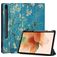 Mobigear Tri-Fold Gel Samsung Galaxy Tab S7 FE TPU / Kunstlæder Pungetui + Stylus-holder - Almond Blossoms