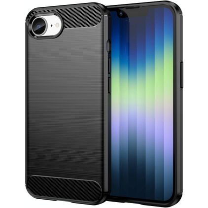 Mobigear Brushed Slim iPhone 16e TPU flexível Capa traseira - Preto