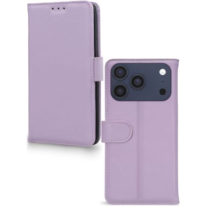 Mobilize Wallet iPhone 17 Pro Max Pele genuína Capa livro Carteira - Roxo