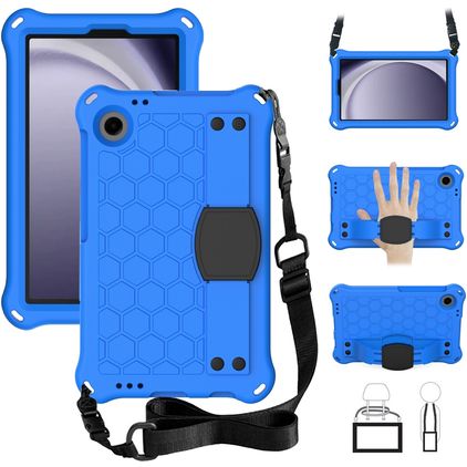 Mobigear HexStrap Samsung Galaxy Tab A11 Espuma EVA Carcasa + Correa bandolera - Azul