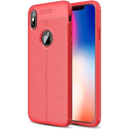 Mobigear Luxury iPhone XS Max Fleksibel TPU Bagsidecover - Rød