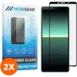 Mobigear Premium Sony Xperia 10 II Vidro temperado Película de ecrã - Compatível com capas - Preto (Pack de 2)