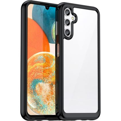 Mobigear Crystal Samsung Galaxy A54 Hårdt Bagsidecover - Gennemsigtig / Sort