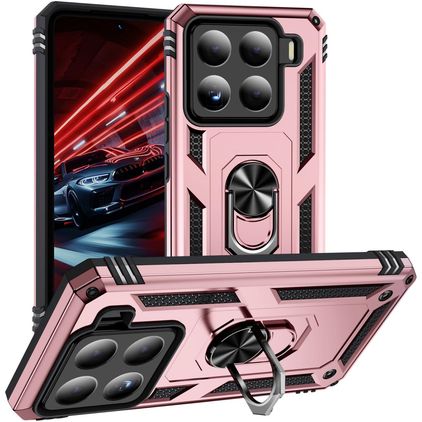 Mobigear Armor ring Xiaomi 15 Funda Plástico rígido Carcasa Antigolpes con anillo - Oro rosa