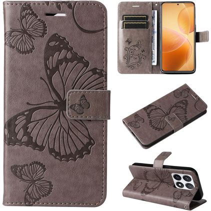 Mobigear Butterfly Xiaomi 14T Pro Cover a libro portafoglio - Grigio