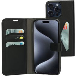 Mobiparts Classic Wallet iPhone 15 Pro Max Cover a libro portafoglio - Nero