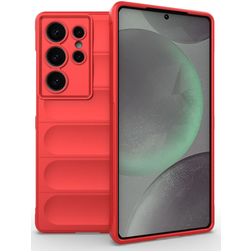 Mobigear Bumpy Samsung Galaxy S25 Ultra Elastyczne TPU Etui plecki - Czerwony